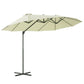 Outsunny Outdoor Patio Umbrella Offset Cantilever Umbrella with Twin Canopy Sunshade Umbrella with Lift Crank Grey