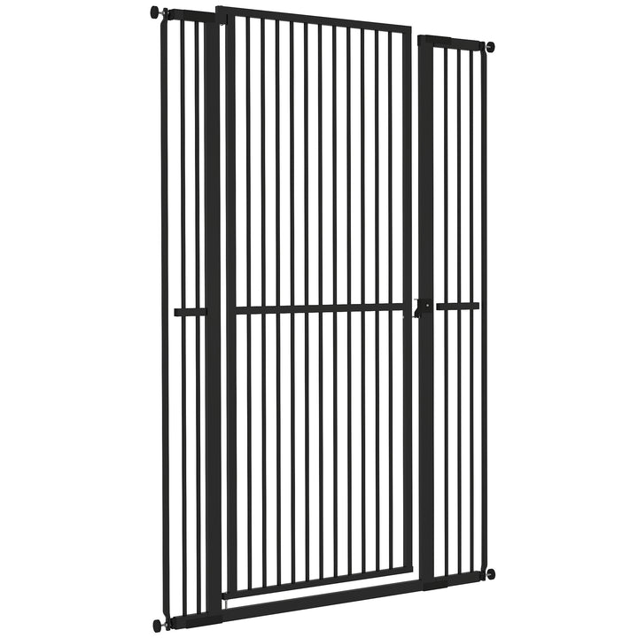 PawHut 59" Extra Tall Cat Gate, 30"-41" Pet Gate with 2.8" and 5.5" Extensions, for Doorway, Hallway, Stairway, White
