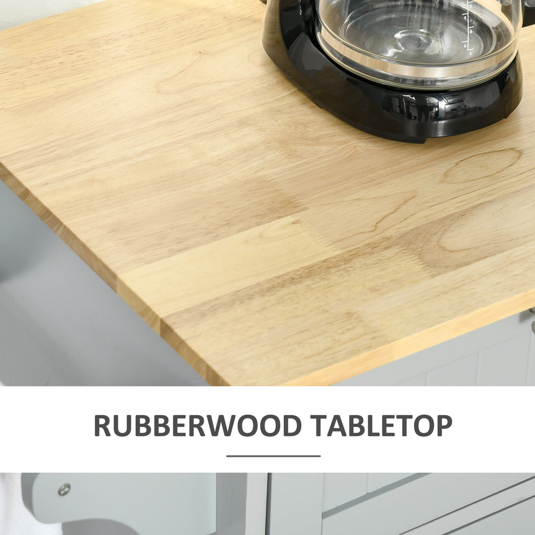 HOMCOM Modern Kitchen Island, Utility Kitchen Serving Cart with 2 Storage Drawers & Cabinets for Dining Room, Black