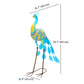 Outsunny Peacock Garden Statue, 32.7" Standing Lawn Ornament, Steel Garden Decor Bird Statue with Stakes for Lawn Patio Backyard Decoration, Mixed Colour