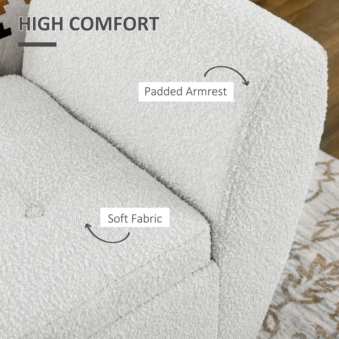 HOMCOM Upholstered Storage Bench with Arms, Modern Ottoman Bench for Bedroom, Entryway, and Living Room, Cream White