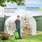 Outsunny 11.5'x9.8'x6.6' Portable Walk-In Tunnel Greenhouse Garden Warm House - White