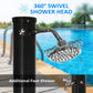 Outsunny 5.3 Gallons Solar Shower with Rotating Rainfall, Temperature Adjustment, 2 Section Outdoor Shower for Backyard, Black