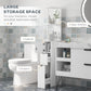 HOMCOM Tall Bathroom Storage Cabinet, Narrow Bathroom Cabinet with Drawers and Open Shelves for Small Spaces, White and Grey
