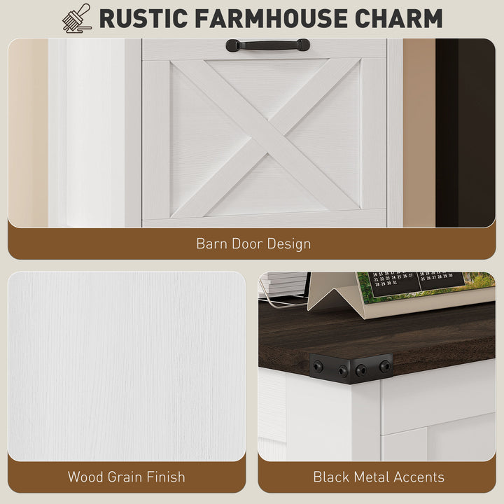 HOMCOM Vertical Filing Cabinet with 2 Drawers, Rustic Farmhouse Office Storage Cabinet for A4, Letter Size, Rustic Brown