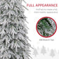 HOMCOM 6ft Pencil Flocked Artificial Christmas Tree with 600 Branch Tips, Auto Open and Steel Base, Green