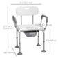 HOMCOM Bath Chair with Back, Adjustable Height Non-slip Shower Stool Bench Tool-Free Assembly Bathroom Aids, White