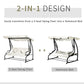 Outsunny 3 Seater Patio Swing Chair Convertible Cushioned Bed Outdoor Porch with Canopy and Pillow