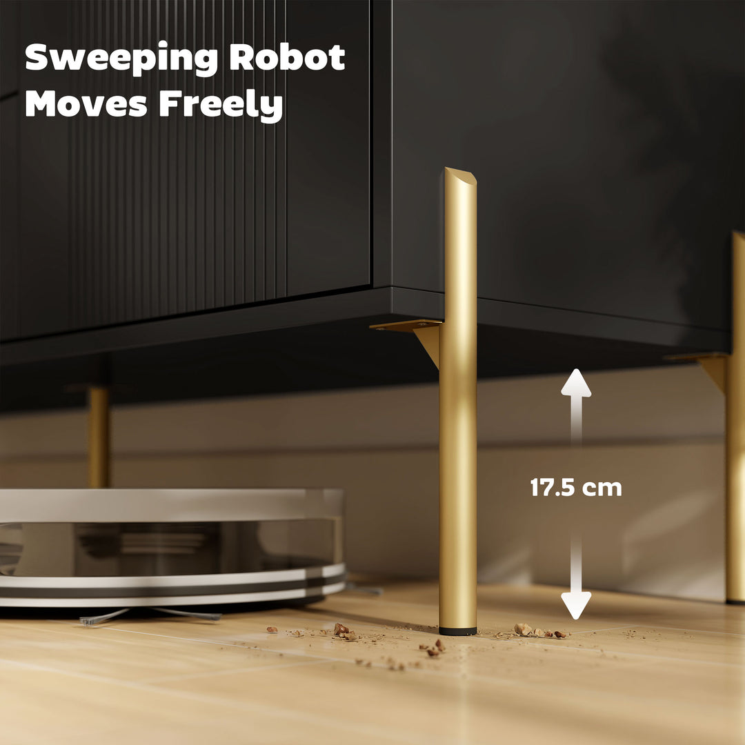 HOMCOM Buffet Cabinet, Modern Sideboard with 3 Soft-Close Drawers and 2 Adjustable Shelves for Living Room, Kitchen, Black