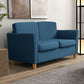 HOMCOM 2-Seat Sofa Two-Seater Couch with Armrests and Wood Legs for Living Room, Bedroom, Dark Grey