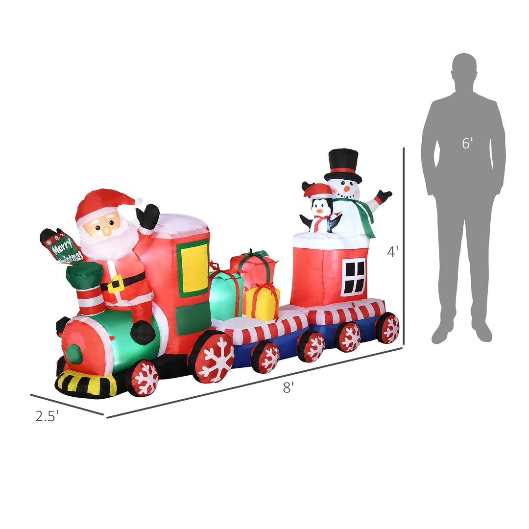 HOMCOM 6ft Christmas Inflatable Santa Claus Driving A Truck with LED Lights, Blow-Up Outdoor LED Yard Display for Lawn, Garden, Party