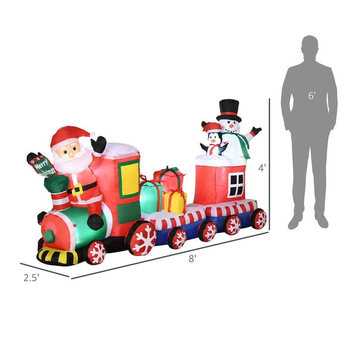 HOMCOM 6ft Christmas Inflatable Santa Claus Driving A Truck with LED Lights, Blow-Up Outdoor LED Yard Display for Lawn, Garden, Party