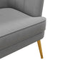 HOMCOM Fabric Armchair, Modern Accent Chair with Gold Metal Legs for Living Room, Bedroom, Home Office, Grey