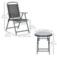 Outsunny 3 Pieces Bistro Set, Foldable Patio Furniture Set with Mesh Chairs, Glass Table for Garden, Balcony, Charcoal Grey