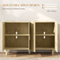 HOMCOM Boho Sideboard Buffet Cabinet, Storage Cabinet with 4 Rattan Doors and Adjustable Shelves, Black