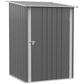 Outsunny 3.3' x 3.4' Lean-to Garden Storage Shed, Outdoor Galvanized Steel Tool House with Lockable Door for Patio Dark Gray