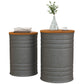 HOMCOM Round Side Table Set of 2, Nesting Coffee Tables w/ Wooden Lid, Metal Frame and Hidden Storage Space for Bedroom, Black