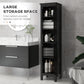 kleankin Tall Bathroom Cabinet, Freestanding Storage Organizer with Adjustable Shelves and Cupboards, 15" x 13" x 63", White