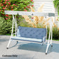 Outsunny 2 Seater Garden Bench Cushion, Thick Outdoor Non-Slip 2 Seater Soft Pad With Backrest for Garden Patio, 52" x 43" x 4", Dark Grey