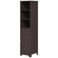 kleankin Tall Bathroom Storage Cabinet, Freestanding Tower Cabinet with Adjustable Shelf, 3 Open Shelves, White