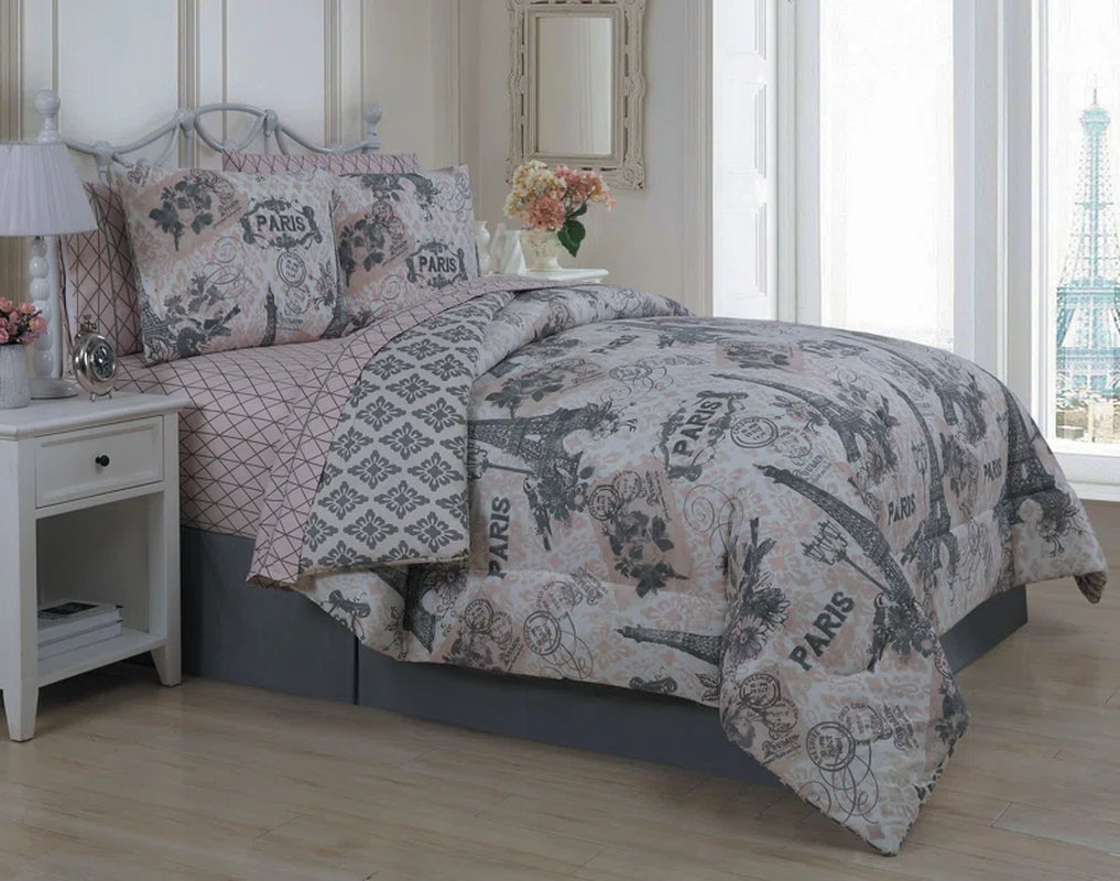 Traditional Jersey Knit Geometric Shapes Comforter Set