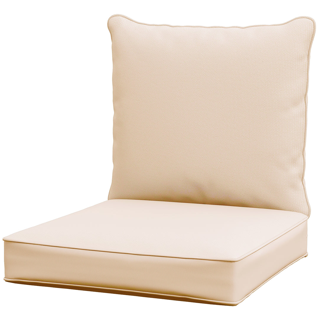 Outsunny Patio Chair Cushions, Thick Deep Seat Outdoor Seat Cushion with Back Cushion, Beige
