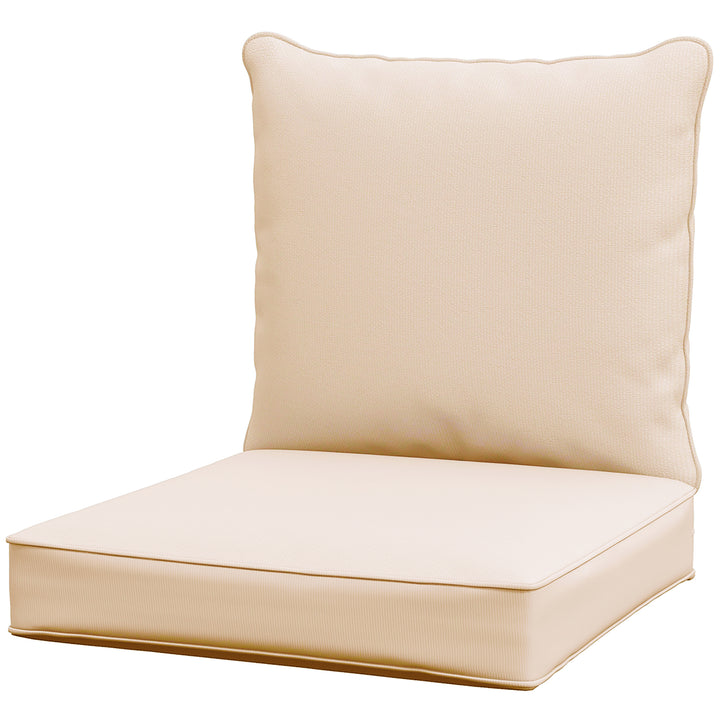 Outsunny Patio Chair Cushions, Thick Deep Seat Outdoor Seat Cushion with Back Cushion, Beige