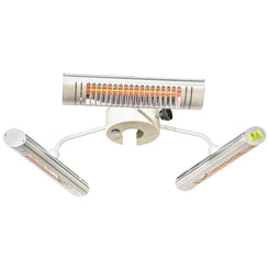 Outsunny Electric Patio Heater with 3 Heating Panels and Ultra-low Glare, Aluminum Alloy Parasol Heater with Infrared Remote Control for Garden Pergola Gazebo Umbrella, Silver