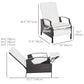 Outsunny Outdoor Rattan Recliner Chair, Wicker Reclining Chair with Adjustable Back Retractable Footrest Cushion Blue