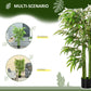 HOMCOM Set of 2 4.5FT Artificial Bamboo Tree Faux Decorative Plant in Nursery Pot for Indoor Outdoor DÃ©cor