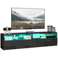 HOMCOM LED Lighted TV Stand for TVs up to 75", Modern TV Cabinet with Storage Drawers for Living Room, High Gloss White