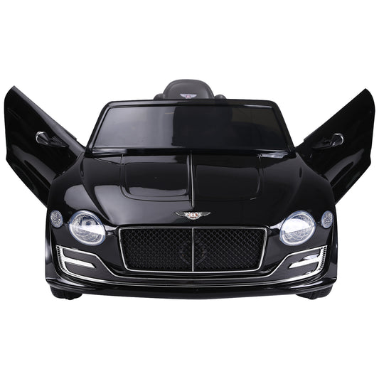 Aosom 12V Ride On Car Licensed Bentley Battery Powered Electric Vehicles w/ Parent Remote Control, 2 Speed - Black