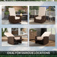 Outsunny Outdoor Rattan Wicker Lounge Chair with Footrest & Soft Cushion for Patio, Garden, Backyard, Sky Blue