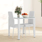 HOMCOM 5-Piece Rectangular Glass Kitchen Table and Chairs with Metal Frame and Faux Leather Upholstery for Dining Room, White