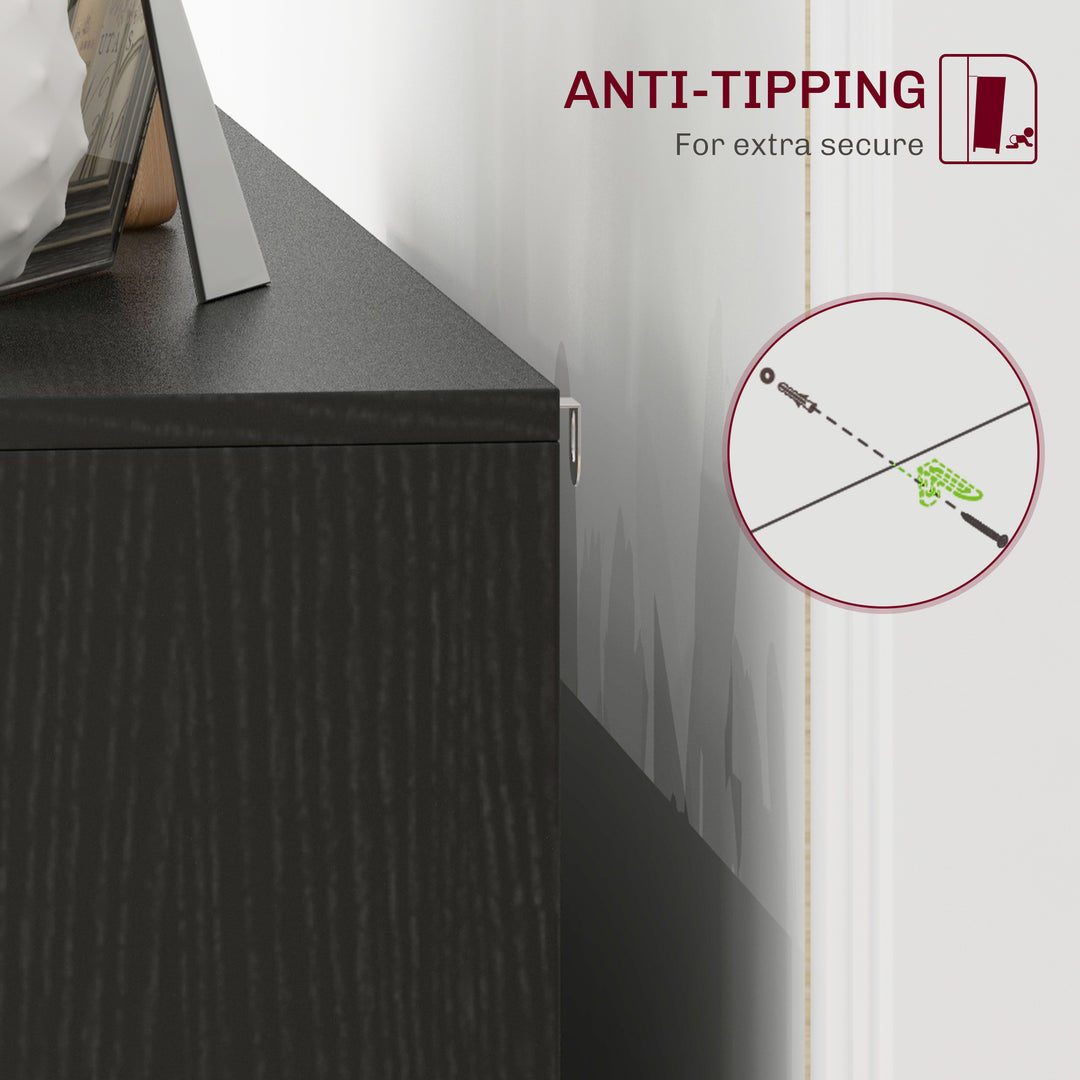 HOMCOM Modern Sideboard and Buffet, Dining Room Cabinet with Adjustable Shelves and 4 Doors, Natural