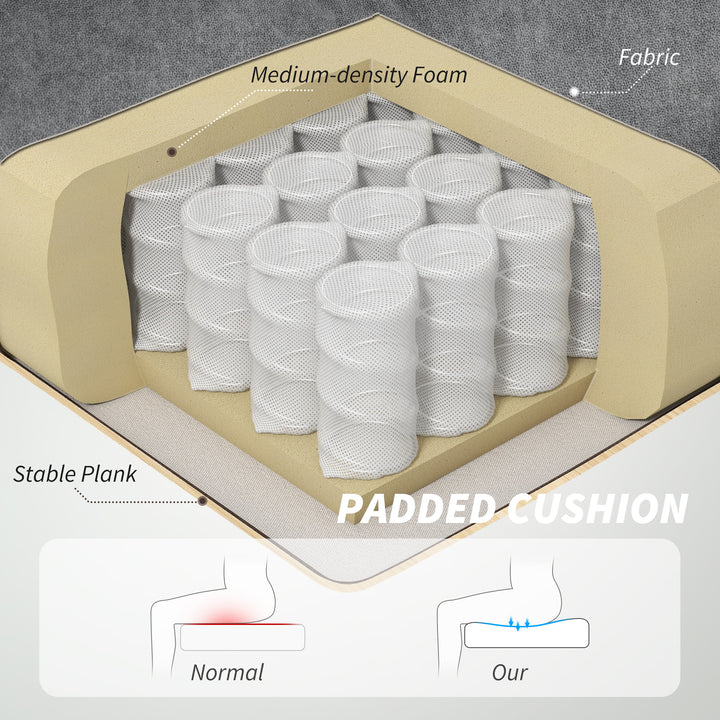 HOMCOM Executive Office Chair, Desk Chair with Flip-up Armrest, Diamond Fabric Computer Chair for Home Office, Dark Grey