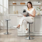 HOMCOM Steel Bar Stools Set of 2, Adjustable Counter Height Round Breakfast Barstools, Industrial Swivel Bar Chairs, Silver