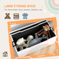 Qaba Toy Chest, Kids Toy Bench Box, Lightweight Storage Bench with Lid and Side Handles, for Nursery Room Playroom Bedroom, Gift for 3-8 Years Old, White