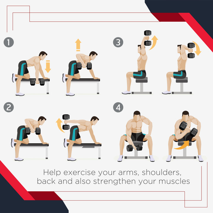 Soozier 2 x 50lbs Hex Dumbbell Set, Rubber Weights Exercise Fitness Dumbbells with Non-Slip Handles, Anti-roll, for Women or Men Home Gym Workout