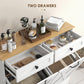 HOMCOM Tilt Out Laundry Cabinet, Bathroom Storage Cabinet with 2 Removable Baskets and 2 Drawers, White
