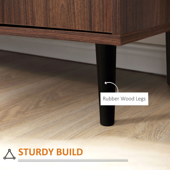 HOMCOM Kitchen Storage Sideboard, Buffet Cabinet with 2 Cupboard, 3 Drawers and Adjustable Shelves for Living Room Rustic Brown