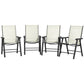 Outsunny 4-Piece Folding Chair Set for Relaxing on Patio Balcony Garden, Comfortable Outdoor Furniture with Armrests, Brown