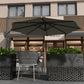 Outsunny 10' Offset Patio Umbrella Cantilever Umbrella with Aluminium Pole 360Â° Rotation and Tilt Adjustment, Grey