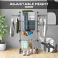 HOMCOM Garment Drying Rack Stainless Steel Folding Clothes Hanging Rack with Side Wings Castors for Indoor Outdoor Grey
