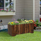 Outsunny 40" x 16" x 12"  Wooden Raised Garden Bed, Raised Planter Box, Planter Raised Bed with Drainage Holes, Natural