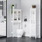 kleankin Tall Bathroom Cabinet with Tempered Glass Door, Storage Organizer, Freestanding Linen Tower with 2 Adjustable Shelves and 2 Drawers, White