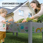 Outsunny 2 Tiers Wood Plant Raised Bed Flower Vegetable Herb Grow Box Stand Garden  Step Planter Stand Free Combination Natural
