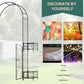 Outsunny 7.2FT Metal Garden Arbor Arch with Double Doors, 2 Side Planter Baskets, Climbing Vine Frame, Black