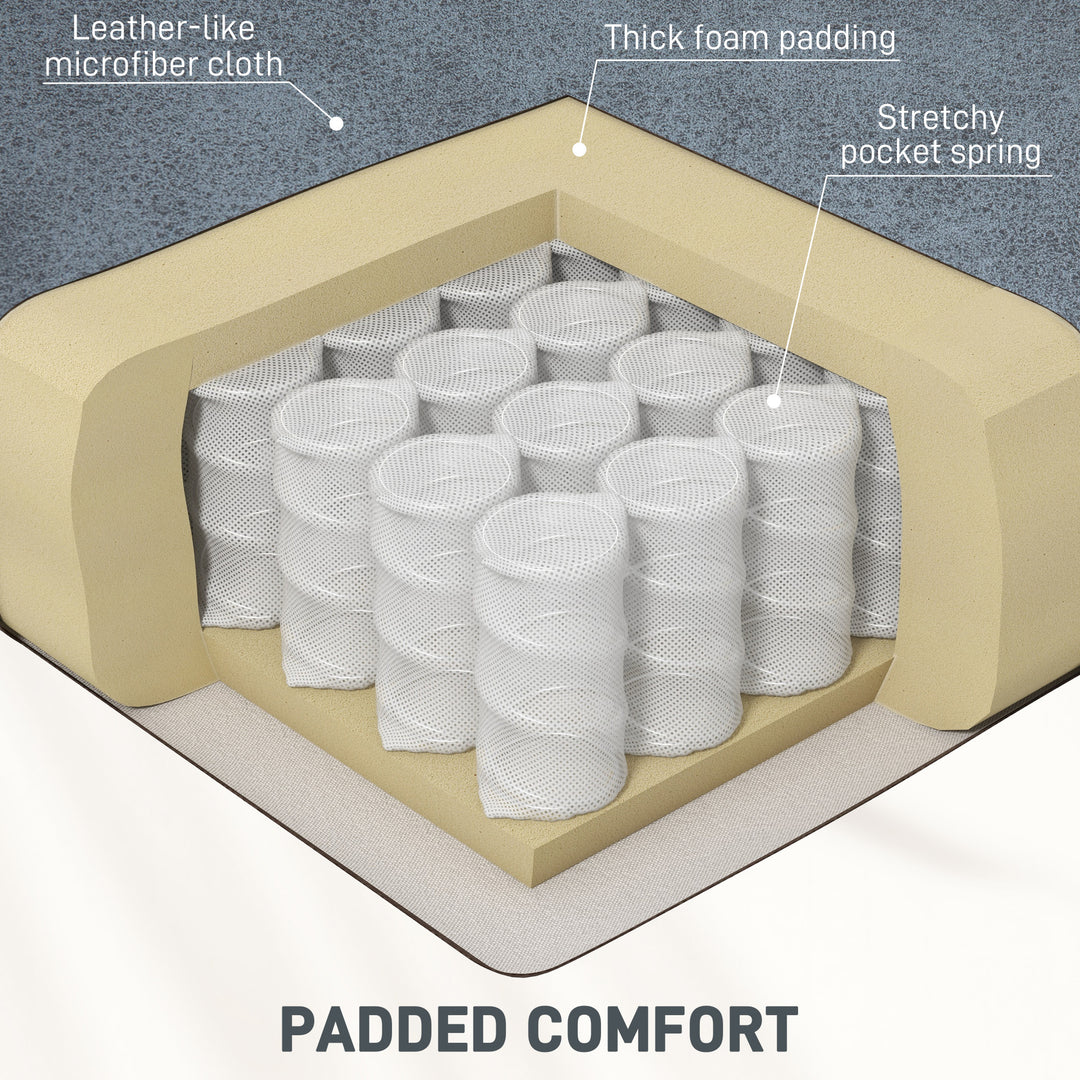 HOMCOM Manual Recliner Chair with Vibration Massage, Side Pockets, Microfibre Reclining Chair for Living Room, Blue-Grey