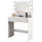 HOMCOM Vanity Table, Makeup Dressing Table with LED Lighting Mirror, Drawers, for Bedroom, Black